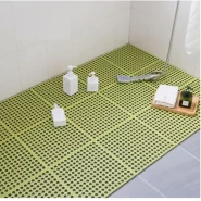 4Pcs Interlocking Non Slip Bathroom Floor Tiles Rubber Mat For Toilet Kitchen Swimming Pool Balcony Pet (30x30cm) – Multi-colours Bathroom Accessories TilyExpress