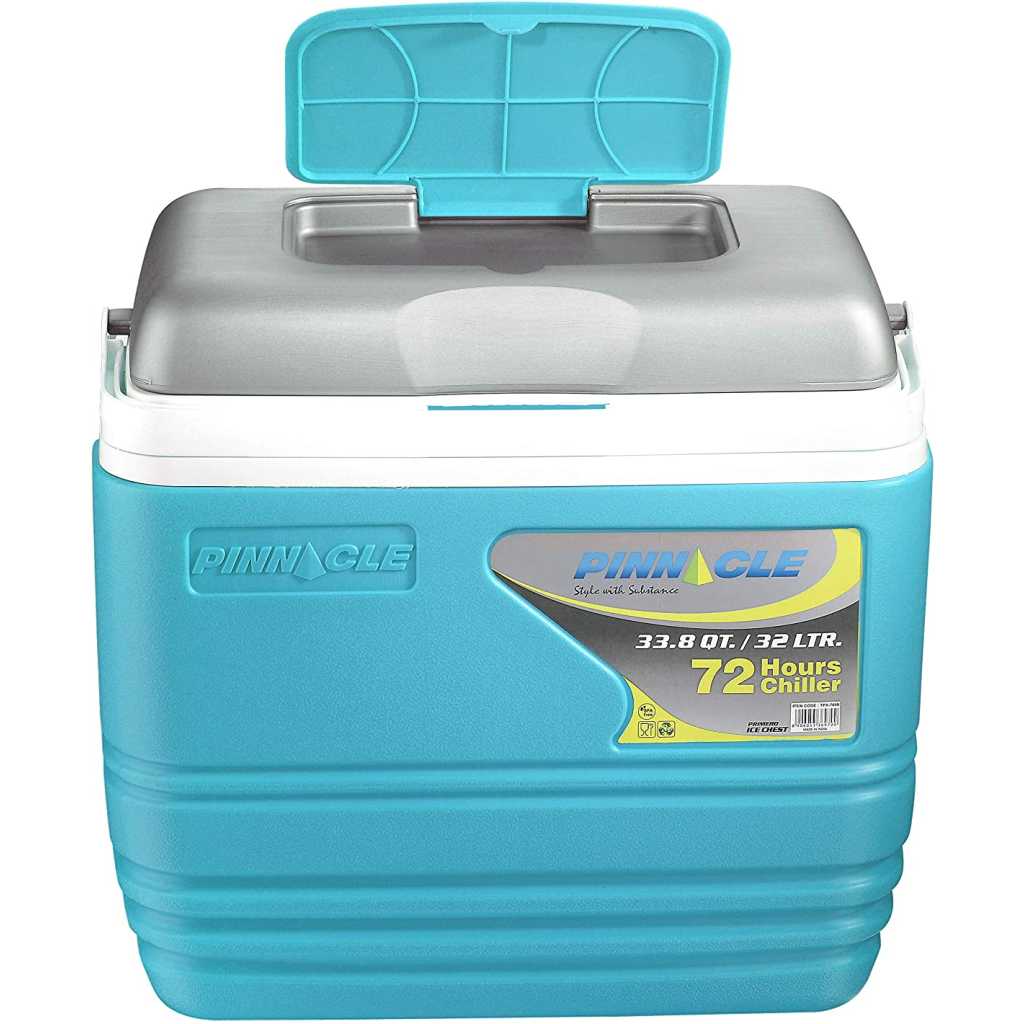 Pinnacle Primero Ice Cooler Box, Keeps Cold Upto 72 Hours (32 Litre, Blue)