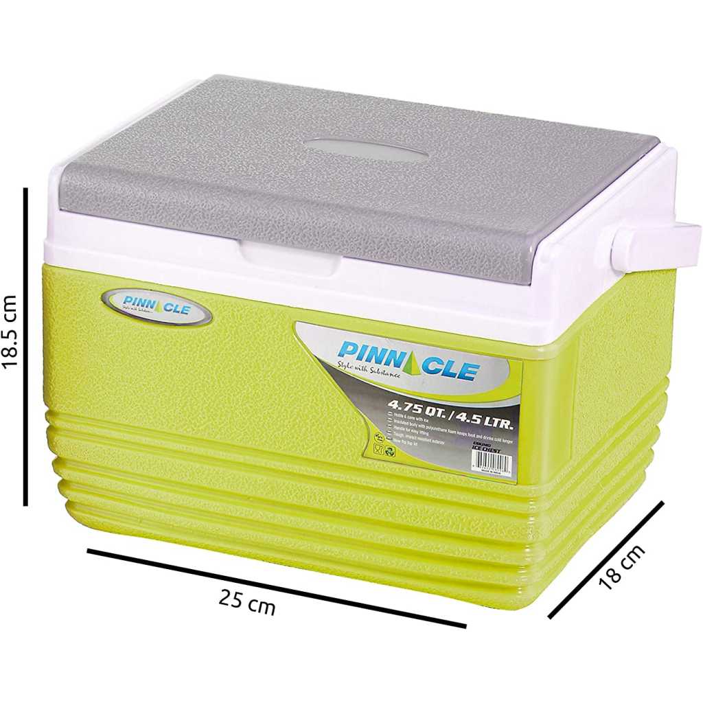 Pinnacle Ice Cooler Box with Soft Touch Handle Keeps Cold Upto 48 Hours (Eskimo Green 4.5L)