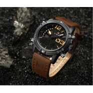 NAVIFORCE Men’s Fashion Sport Watches Men Quartz Analog Date Clock Man Leather Military Waterproof Watch – Brown Men's Watches TilyExpress