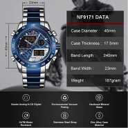 Naviforce Men’s Multifunction Waterproof Sport Analog Digital Quartz Watch with Chronograph Dual Time Alarm SIG Snooze Function Men's Watches TilyExpress