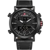 NAVIFORCE Analog Digital Waterproof Men Sport Dual Display Watches Chronograph Quartz Leather