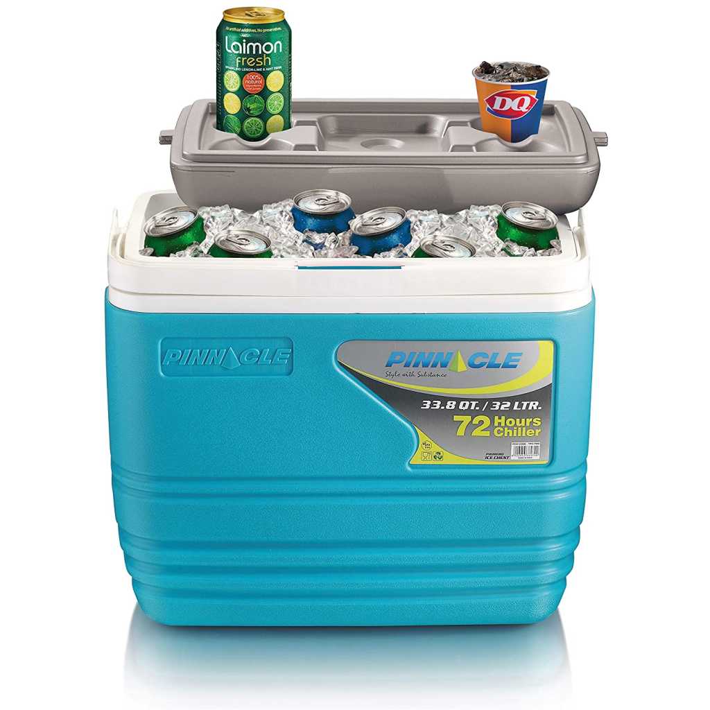 Pinnacle Primero Ice Cooler Box, Keeps Cold Upto 72 Hours (32 Litre, Blue)