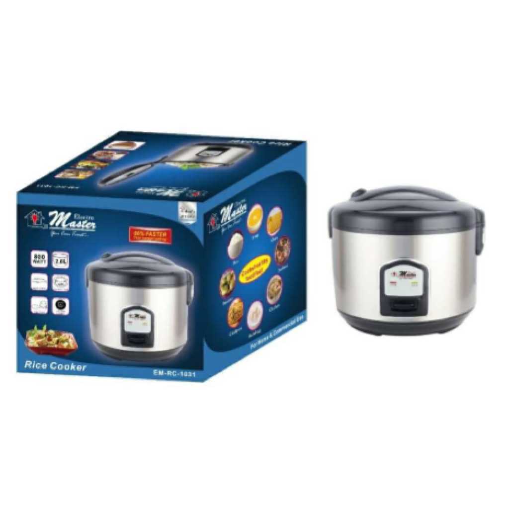 Electro Master 3L EM-RC-1032 Rice Cooker Stainless Steel - Silver