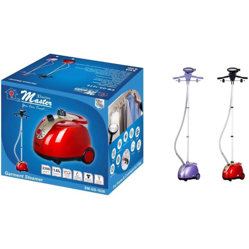Electro Master EM-GS1026 Garment Steamer, 2200 Watts 1600ml Water Tank Garment Steamers TilyExpress