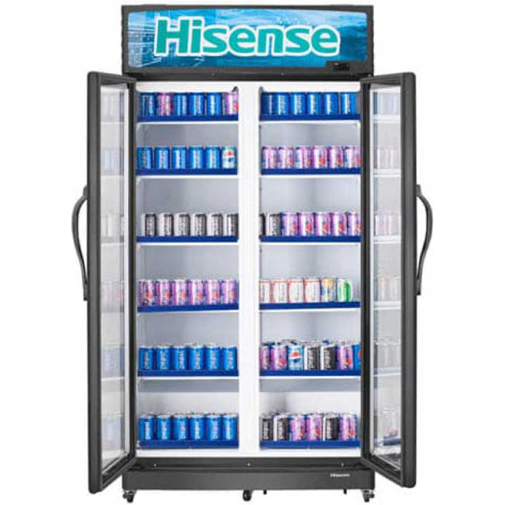 Hisense 810-liter Double Display Cooler – FL-81 – Vertical Display Chiller, Double Display Showcase Refrigerator - Black