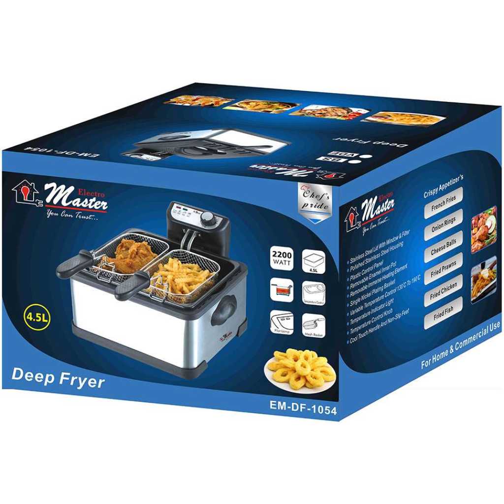 Electro Master EM-DF1054 Deep Fryer 4 Litres – Silver, Black