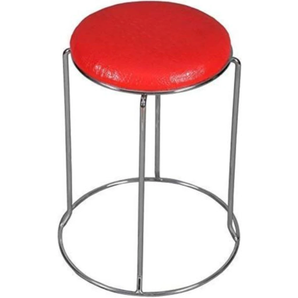 Stool With Cushion - Red Colour