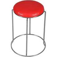Stool With Cushion - Red Colour