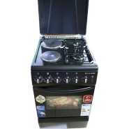 Yes YS-6622GTG 60cmX60cm 2 gas burner +2 electric plate Free Standing Cooker - Black