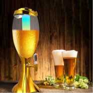 Beer Tower 4.5 Liters Drink Beverage Dispenser Plastic with Ice Tube- Gold.
