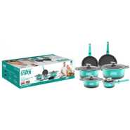 Winningstar Non-Stick Saucepans Cookware Set With Milk Pan Soup Pot Deep Frying Pan- Green.