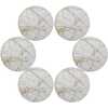 2 Sided 6PC Marble Design Round Placemats Dining Table Mats- Multi-colour.