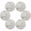 2 Sided 6PC Marble Design Round Placemats Dining Table Mats- Multi-colour.