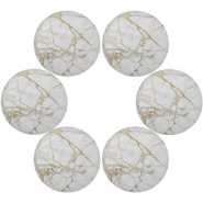 2 Sided 6PC Marble Design Round Placemats Dining Table Mats- Multi-colour.