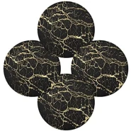 2 Sided 6PC Marble Design Round Placemats Dining Table Mats- Multi-colours