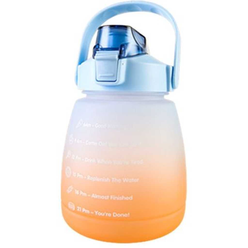 1500ml Time Marked Fitness Jug Outdoor Frosted Sports Water Bottle, Multi-Colour.