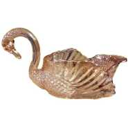 Swan Decorative Center Piece, Cookie, Candy Bowl Jar Storage - Brown