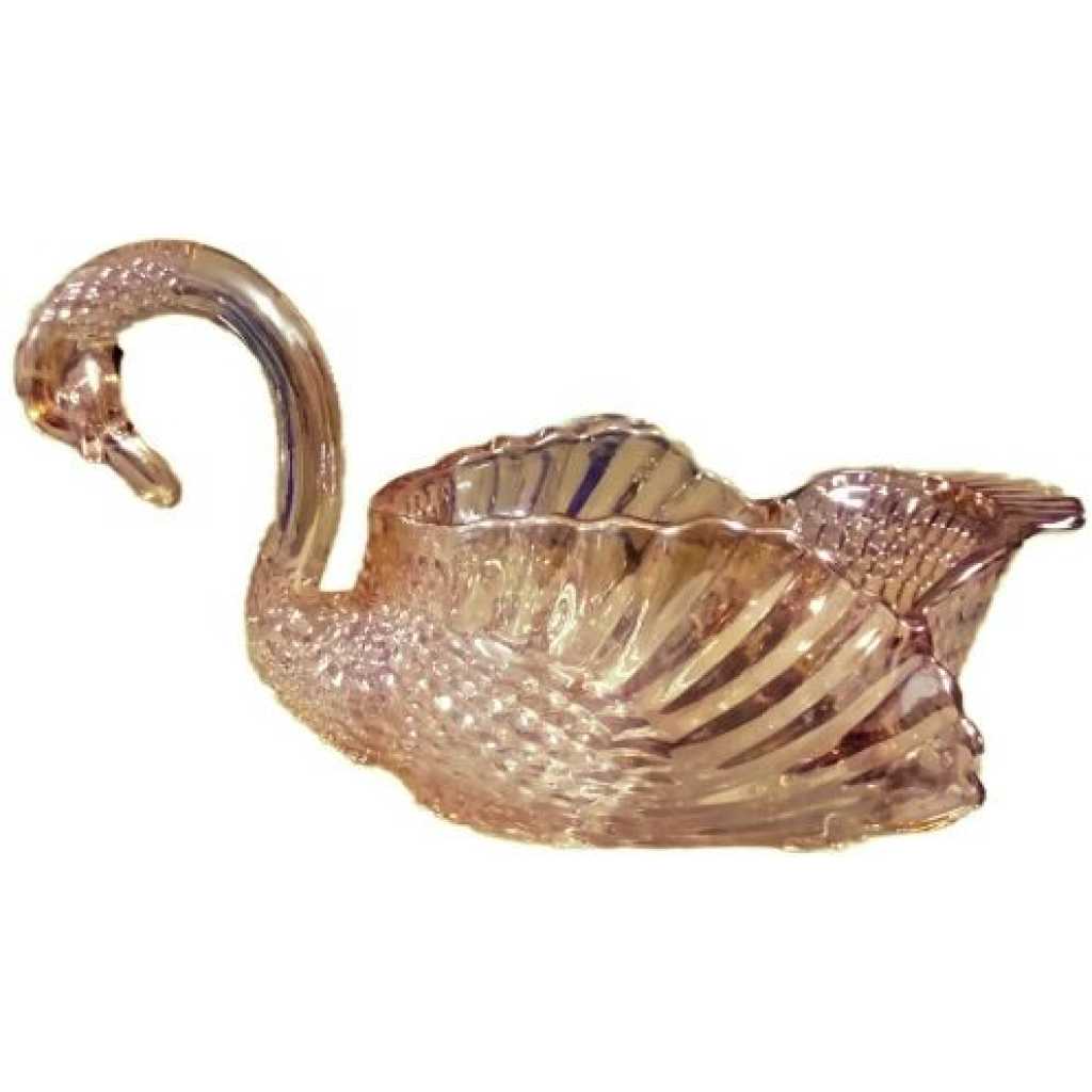 Swan Decorative Center Piece, Cookie, Candy Bowl Jar Storage-Brown