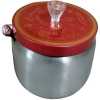 Steel Sugar Bowl With Spoon and Lid Container Jar Condiment Pot - Silver.