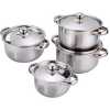 8 Piece Stainless Steel Saucepans Cookware Pots, Silver.