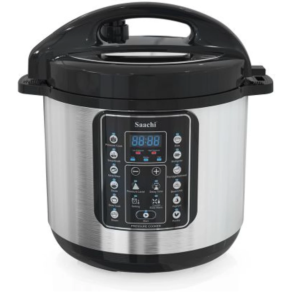 Saachi 16 In 1 Multi Function 8L Electric Pressure Cooker Rice Cooker Steamer - Silver.