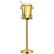 Wine Champagne Ice Bucket Stand Rack Without The Bucket-Gold.