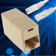 Rj45 Ethernet Lan Cable Joiner Coupler Connector - Beige