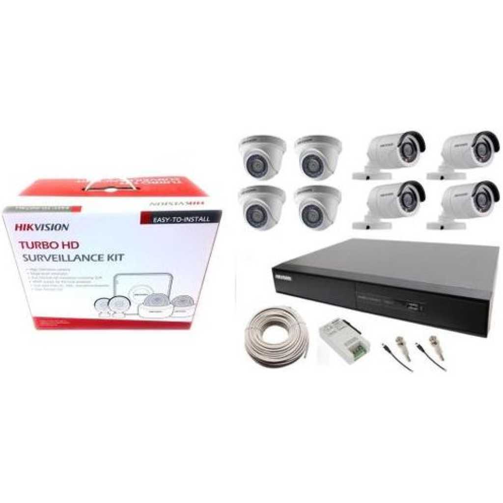 Hikvision 8 Channel Hikvision Full HD CCTV Cameras - White