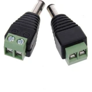 2pcs 5.5 x 2.1mm DC Power Male Jack Plug Connector For CCTV Cameras