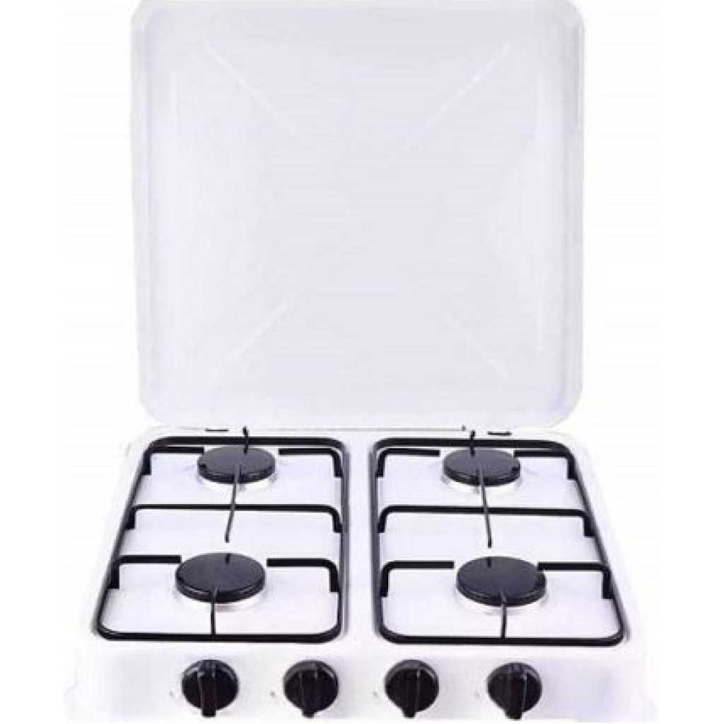Starlux 4 Burner Gas Stove Cooker Plate With Automatic Ignition - White.