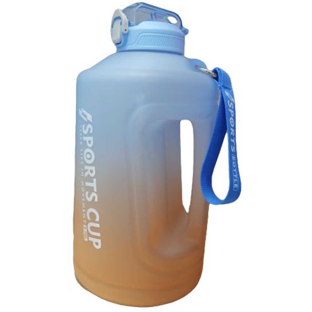 3.78L Time Marked Fitness Jug Outdoor Frosted Water Bottle, Multi-Colour.