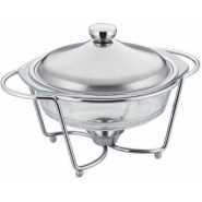 2Litre Glass Soup Chafing Serving Dishes Warmer - Colorless.
