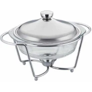 2Litre Glass Soup Chafing Serving Dishes Warmer - Colorless.