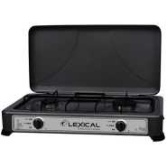 2 Burner Gas Cooker Stove With Lid -Black.