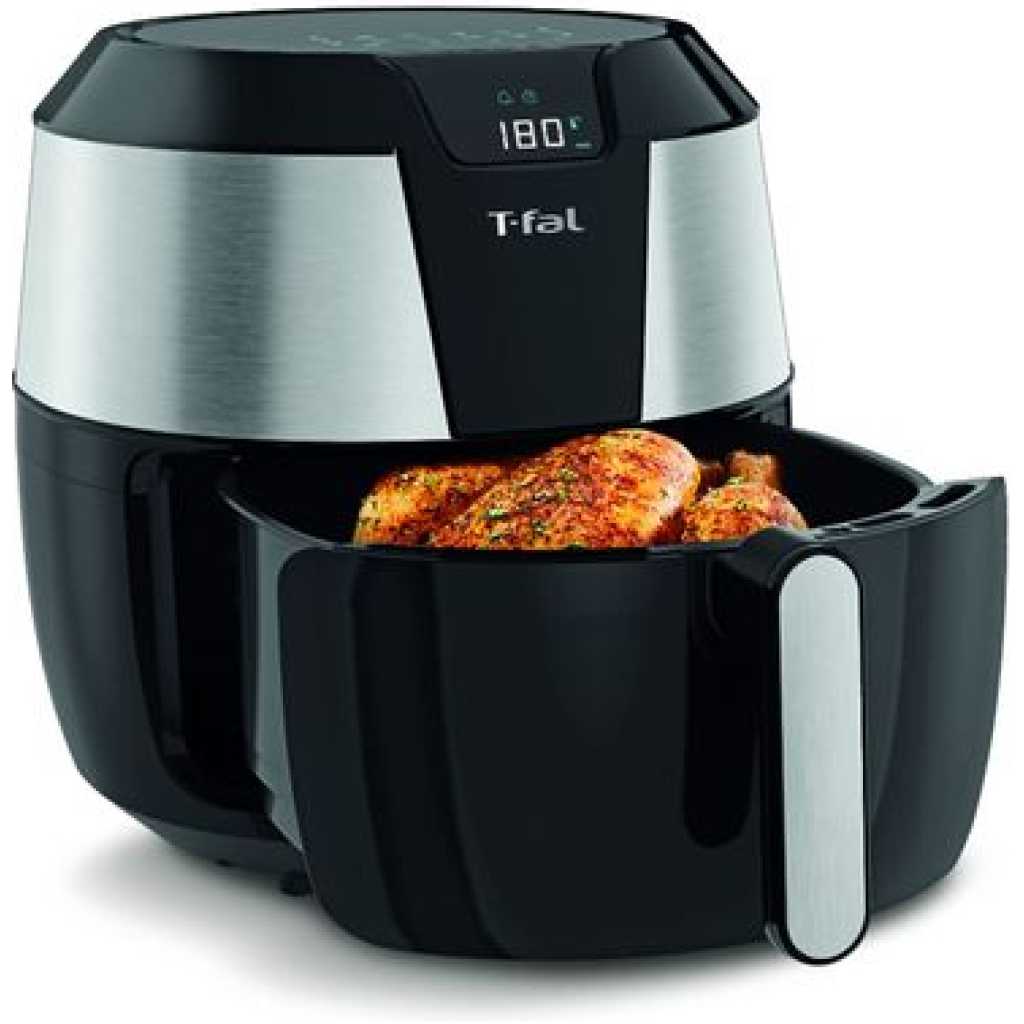 TEFAL 5.6L (1.6KG) Easy Fry Oil-less Air Fryer XXL, 1800 Watts, Black / Silver, Plastic / Stainless Steel, EY701D28, 1 year warranty