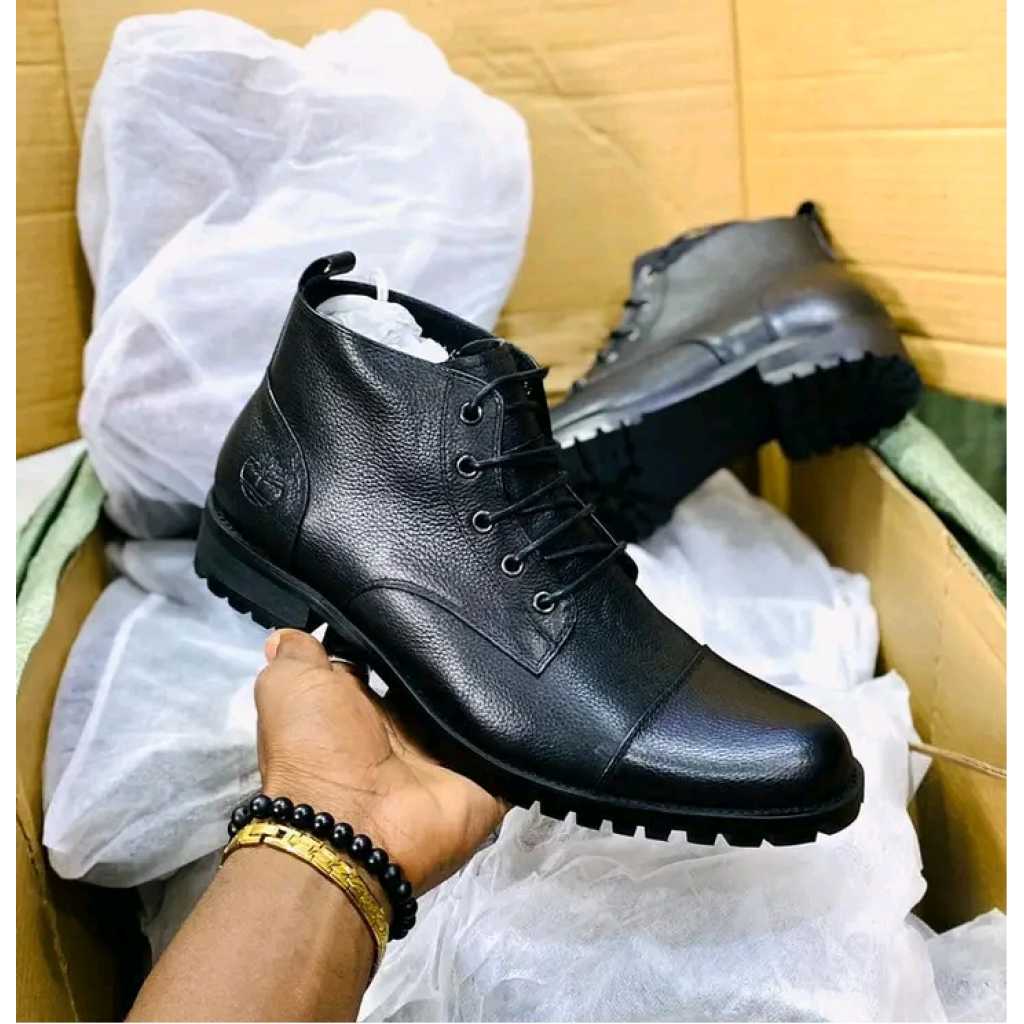 Men's Timberland Designer Boots_ Black