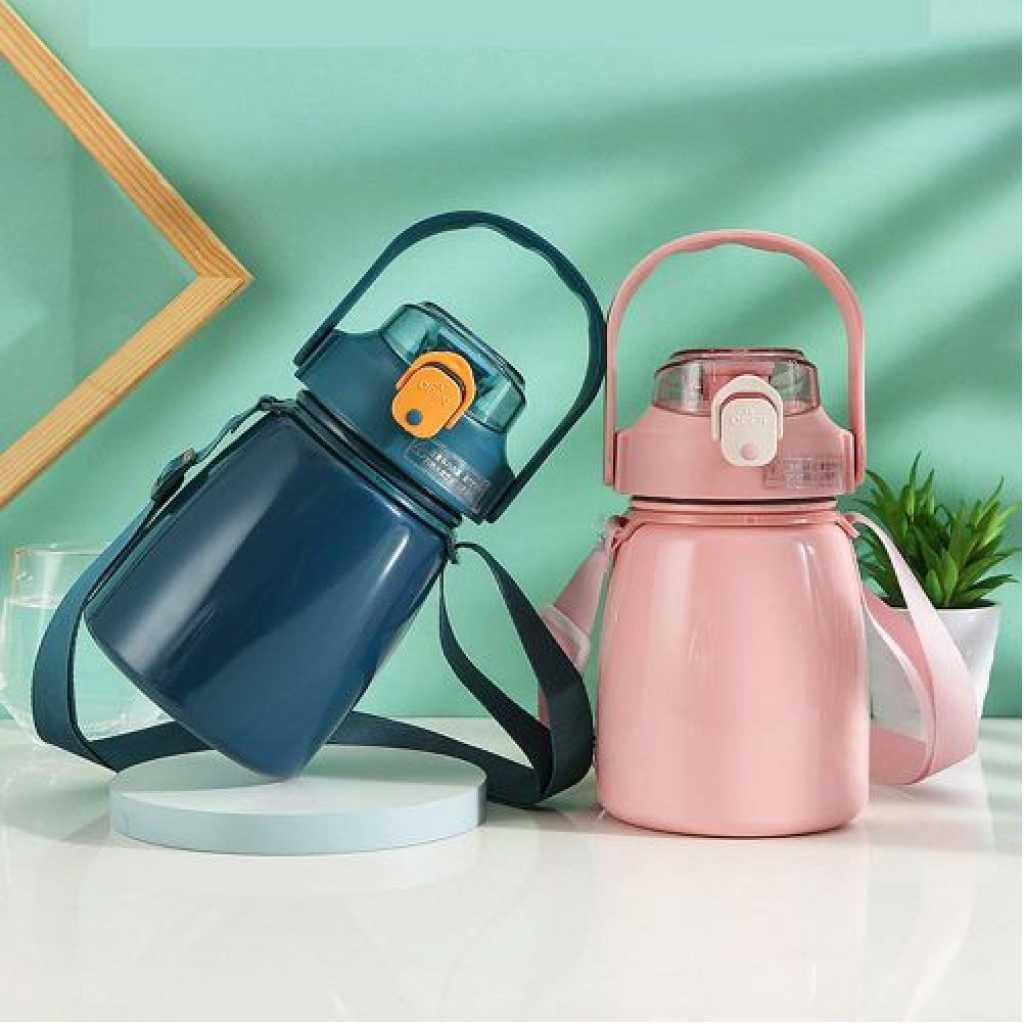 1000ml Stainless Steel Double Wall Vacuum Insulated Water Bottle Pot Belly Travel Thermos Flask For Hot & Cold Drinks