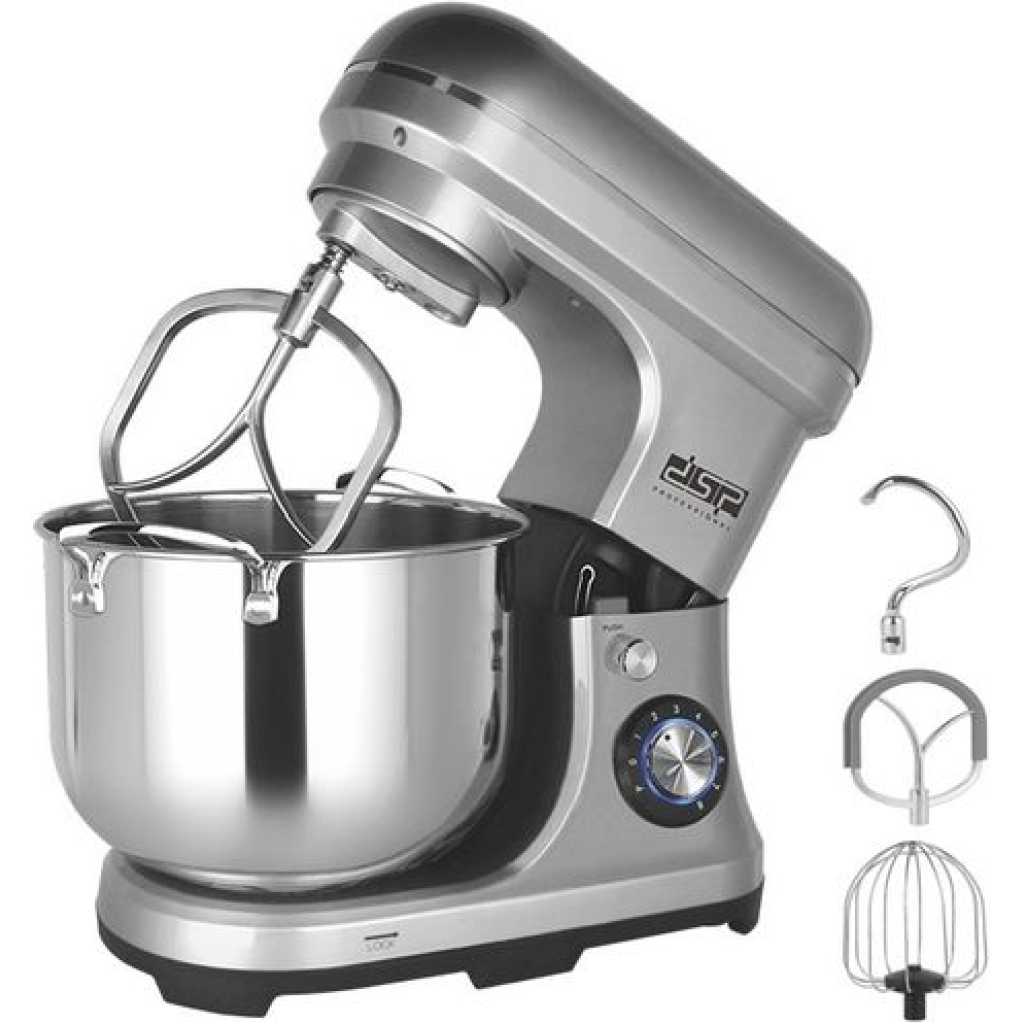 Dsp 10L, 8 Speed Blender Dough Hand Stand Mixer Food Processor- Silver