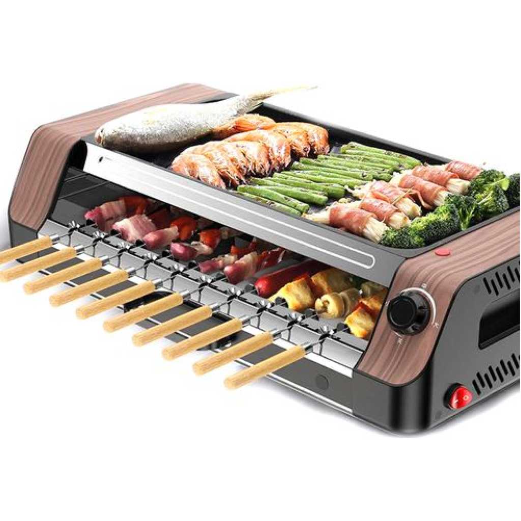 Automatic Rotate Barbecue Machine Non-stick Electric Grill Rotator- Multi-colour
