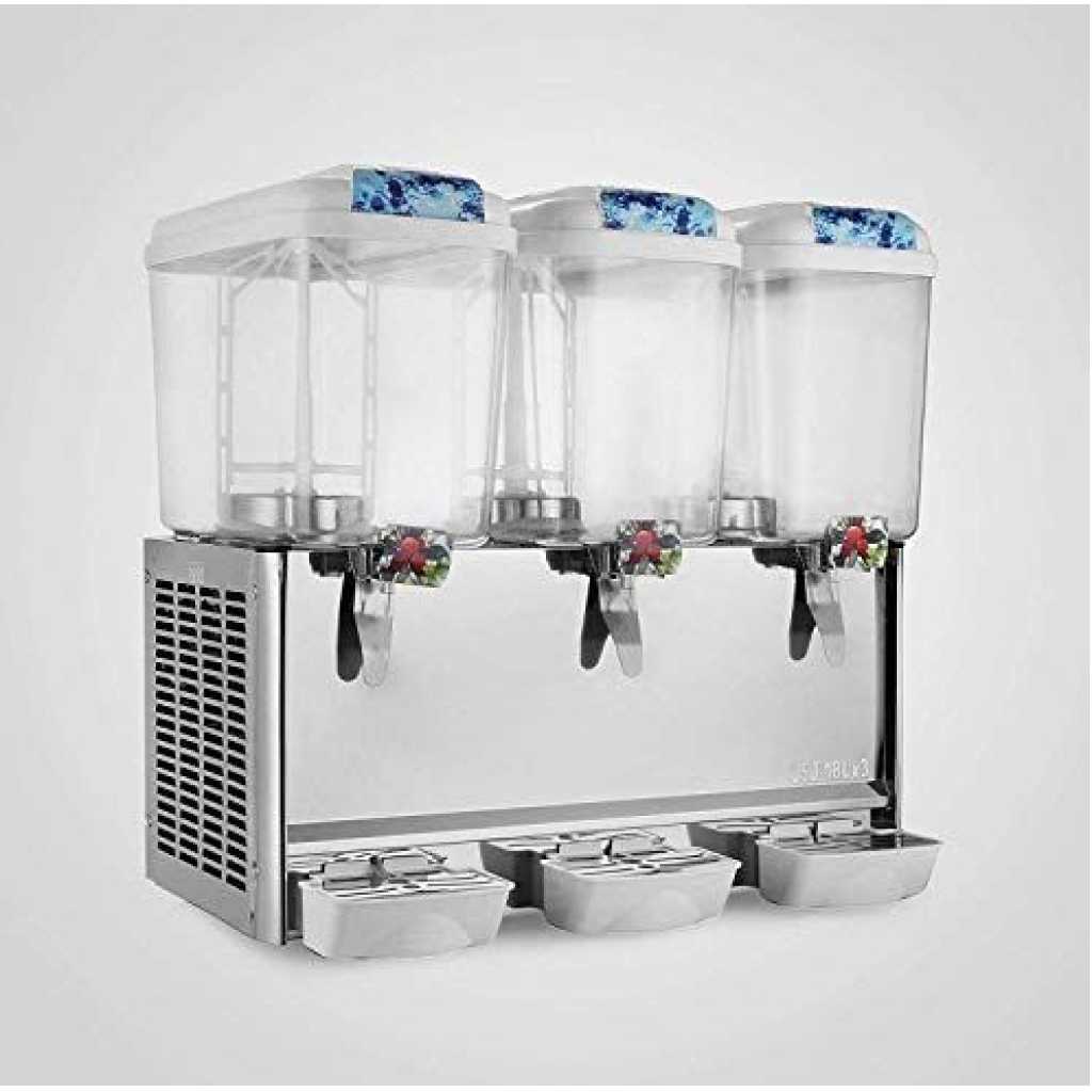 Commercial Cold Beverage Dispenser - 9.5 Gallon Juice Dispenser Machine for Cold Drink, 3 Tap Tank- Multi-colours.