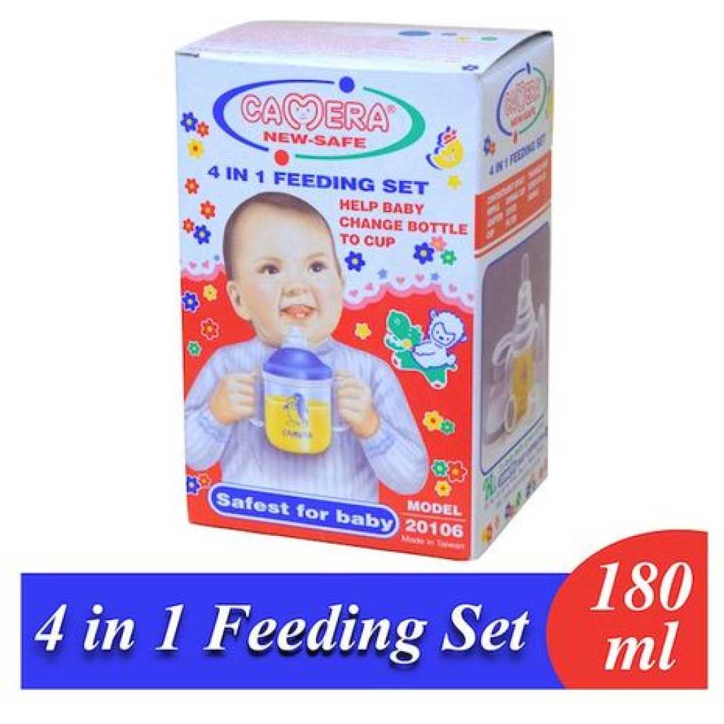 4 In 1 Camera New Safe Milk Baby Feeding Set(180ML) - Multi-colours.