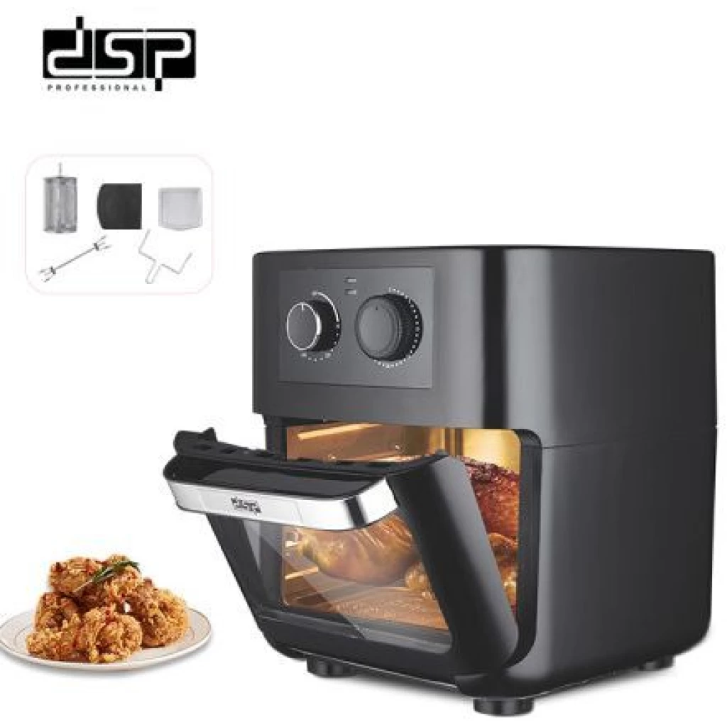 Dsp 12L Electric Hot Grill & Air Fryer, Oven - Black