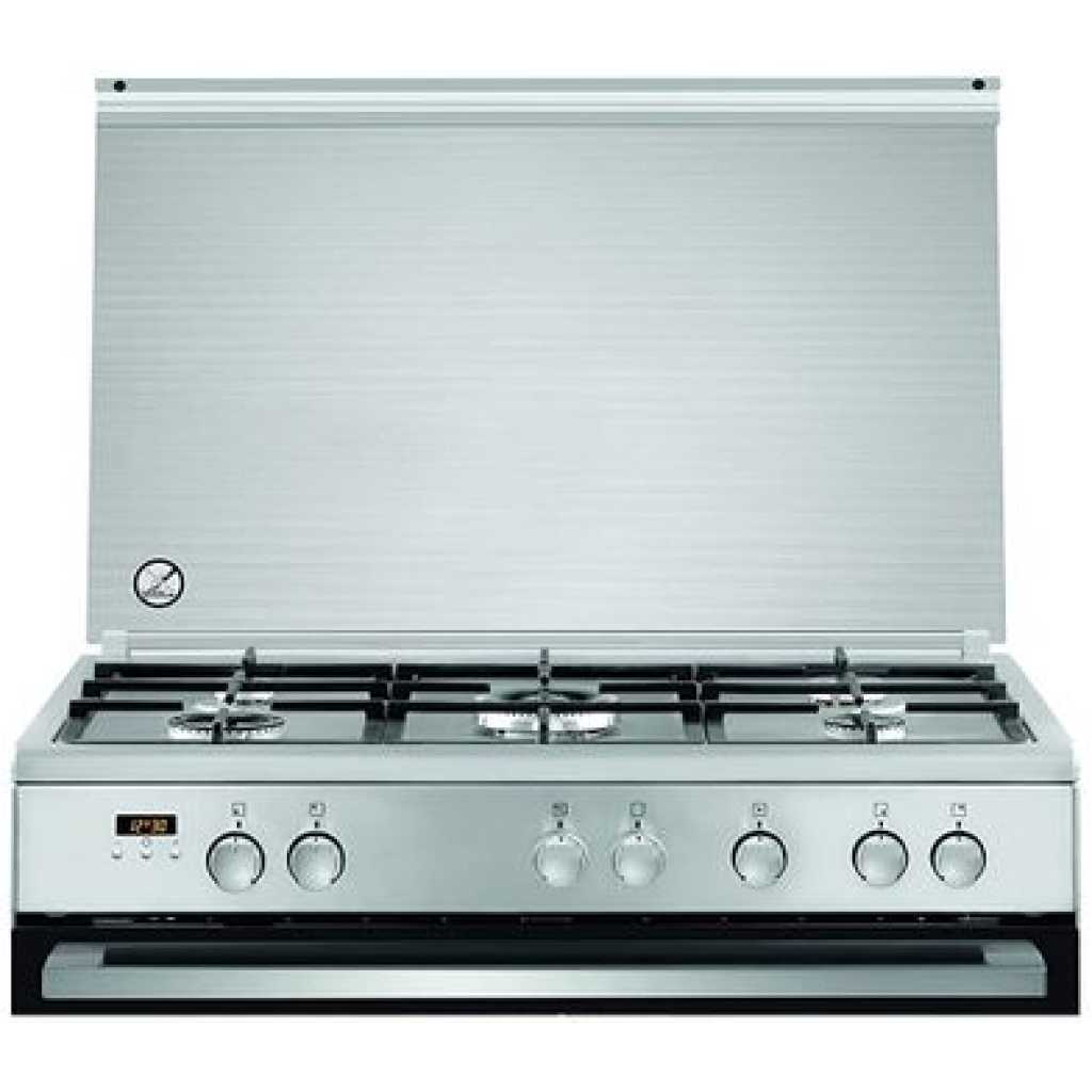 Electrolux Full Gas Cooker 90X60cm EKK925A0OX; 5 Gas Burners, Electric Oven & Grill, Thermostat & Rotisserie, Multi-Function Oven, Steel - Silver.