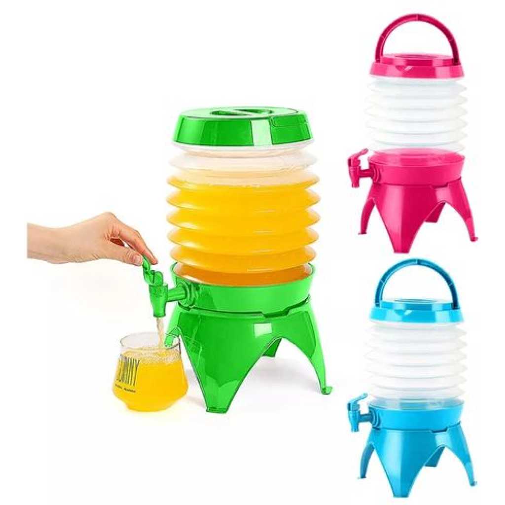 9L Collapsible Juice Beverage Dispenser Tub Water Container With Tap- Multi-colours