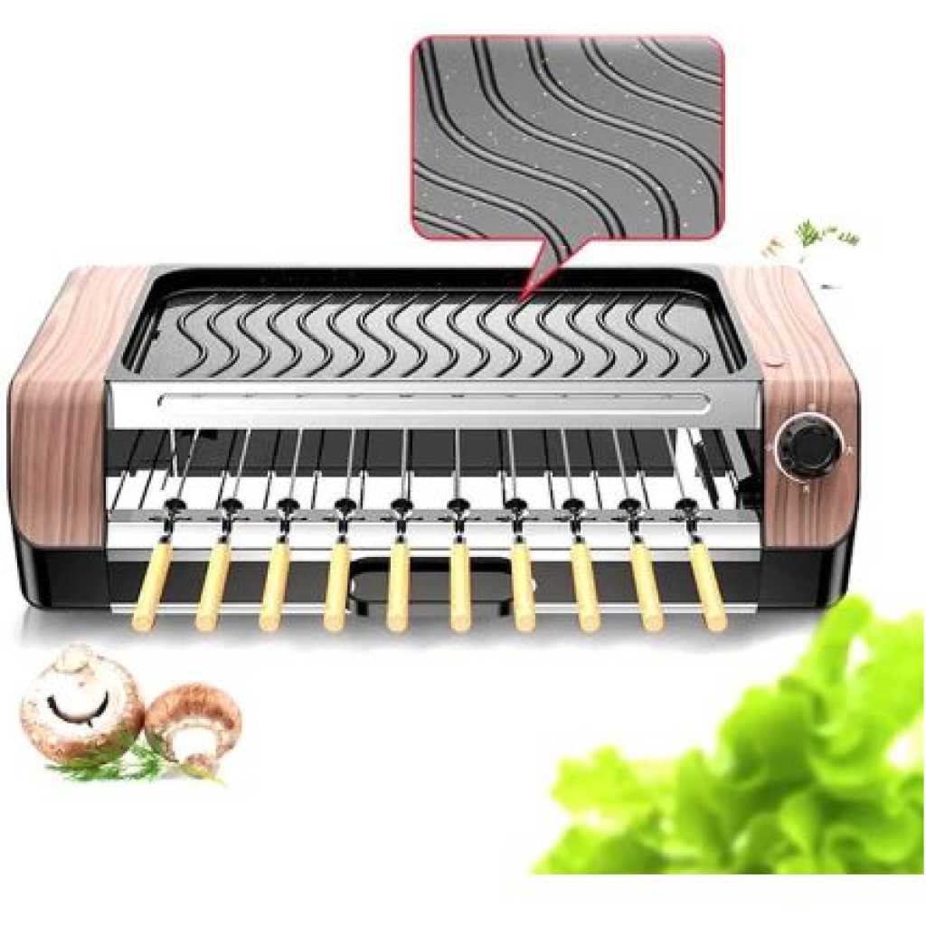 Automatic Rotate Barbecue Machine Non-stick Electric Grill Rotator- Multi-colour