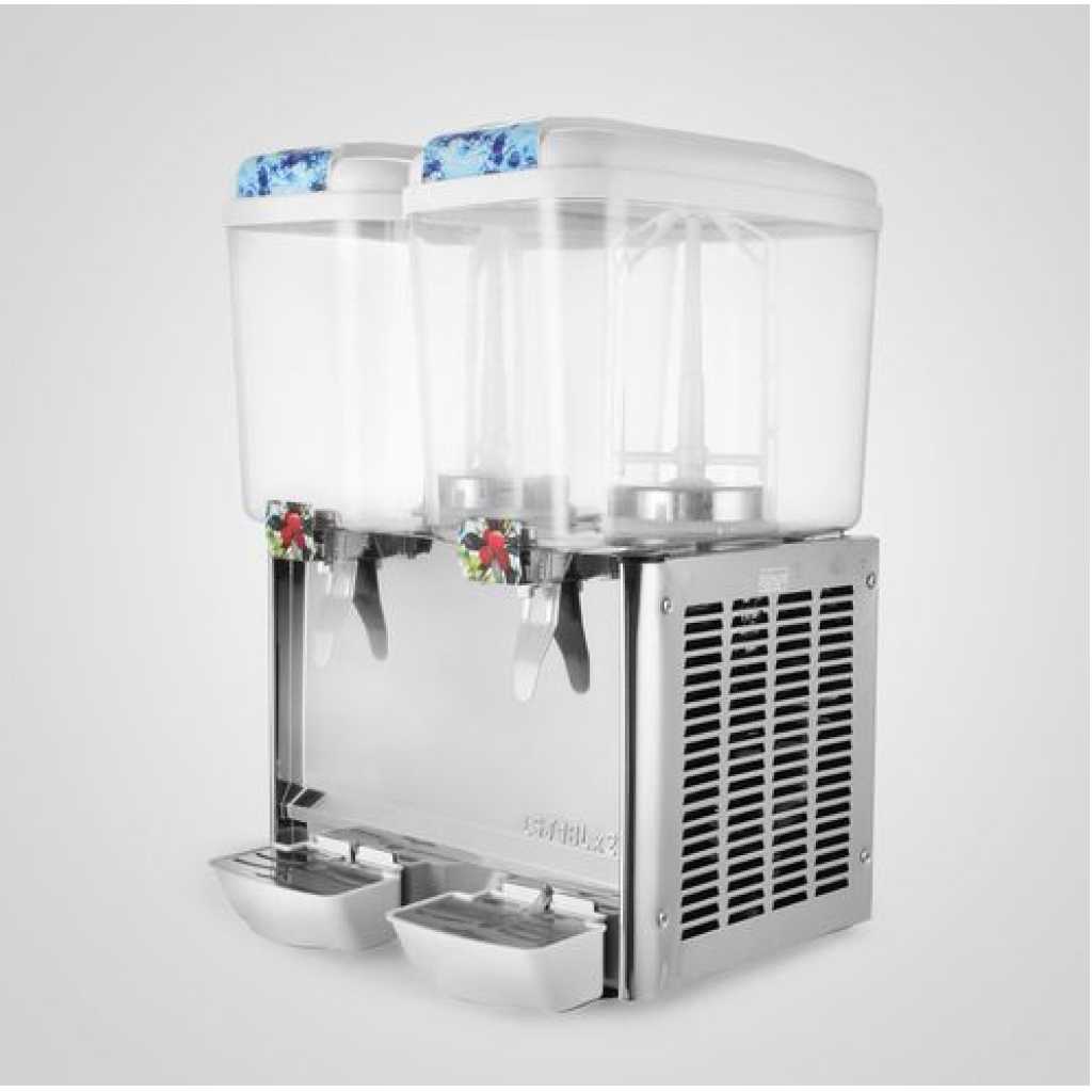 Commercial Cold Beverage Dispenser - 9.5 Gallon Juice Dispenser Machine for Cold Drink,2 Tap Tank- Multi-colours.