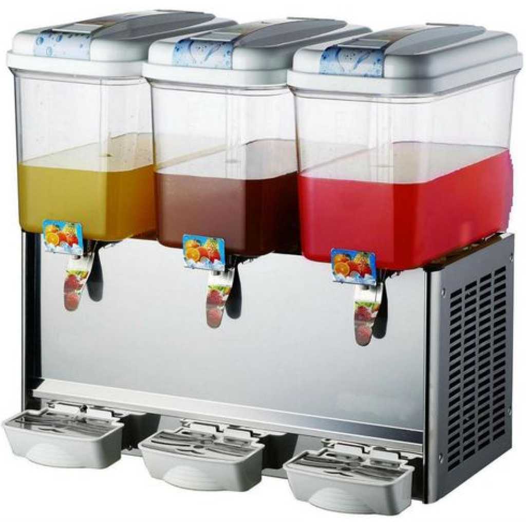 Commercial Cold Beverage Dispenser - 9.5 Gallon Juice Dispenser Machine for Cold Drink, 3 Tap Tank- Multi-colours.