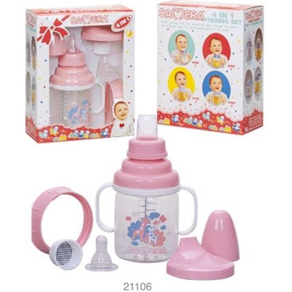 4 In 1 Camera New Safe Milk Baby Feeding Set(180ML) - Multi-colours.