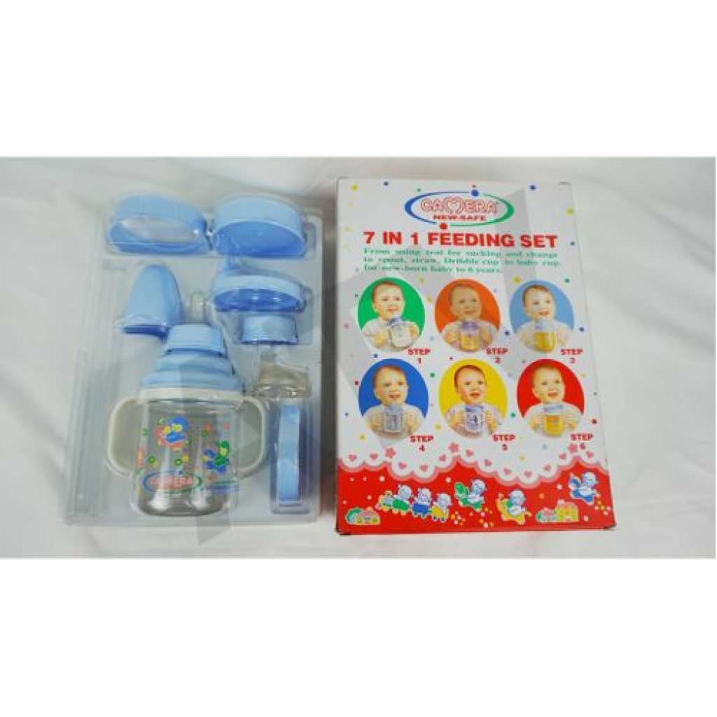 7 In 1 Camera New Safe Milk Baby Feeding Set(250ML) - Multi-colours.